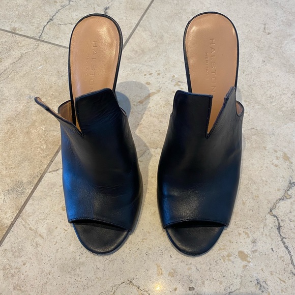 Black sexy leather mules - Picture 4 of 6